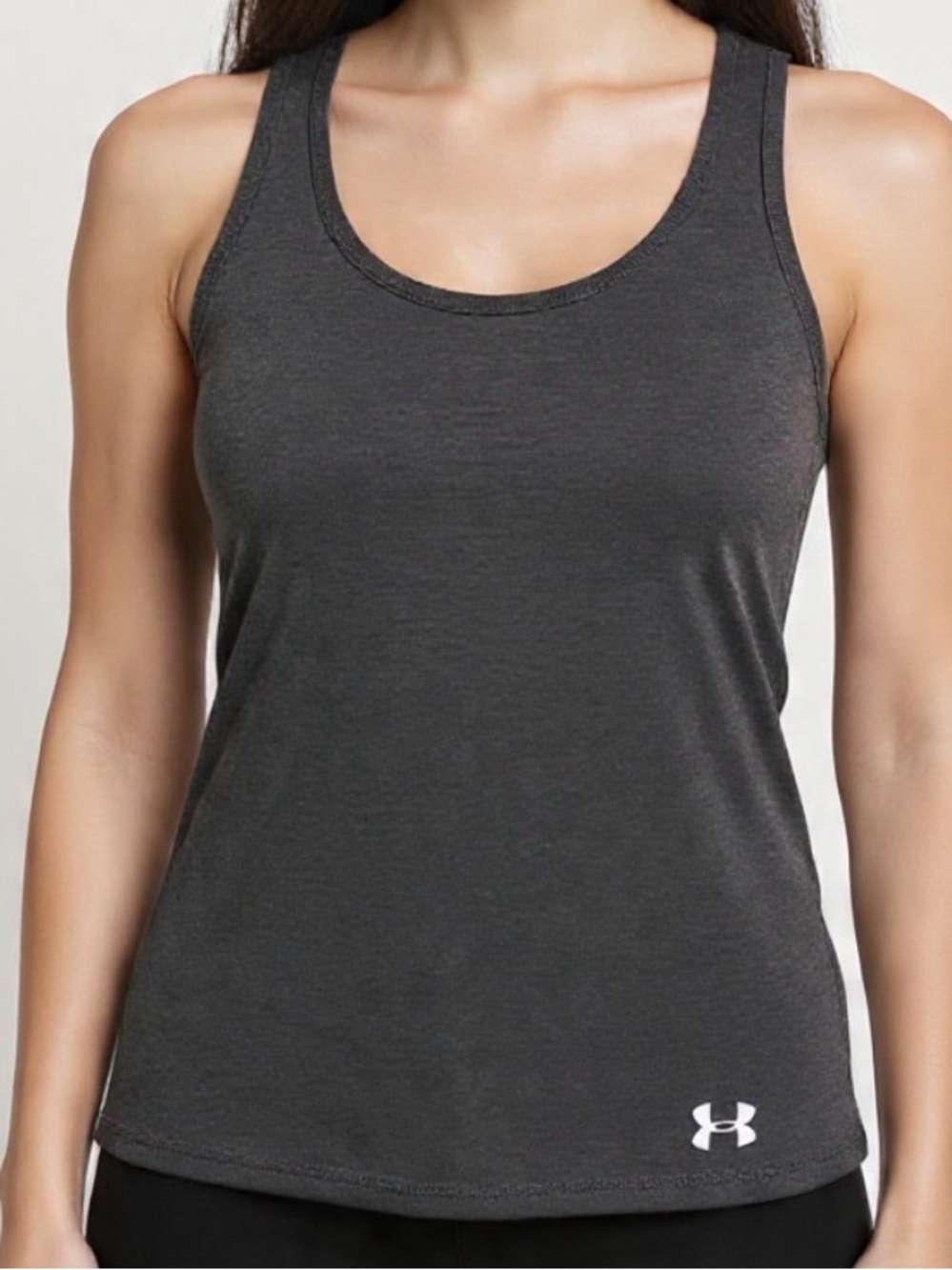 Under Armour Gray HeatGear Fitted Racerback Tank Top